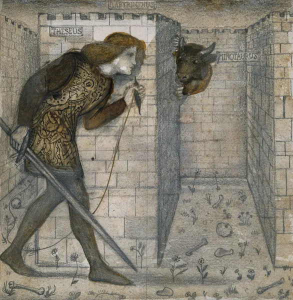 Theseus and the Minotaur in the Labyrinth av Sir Edward Coley Burne-Jones