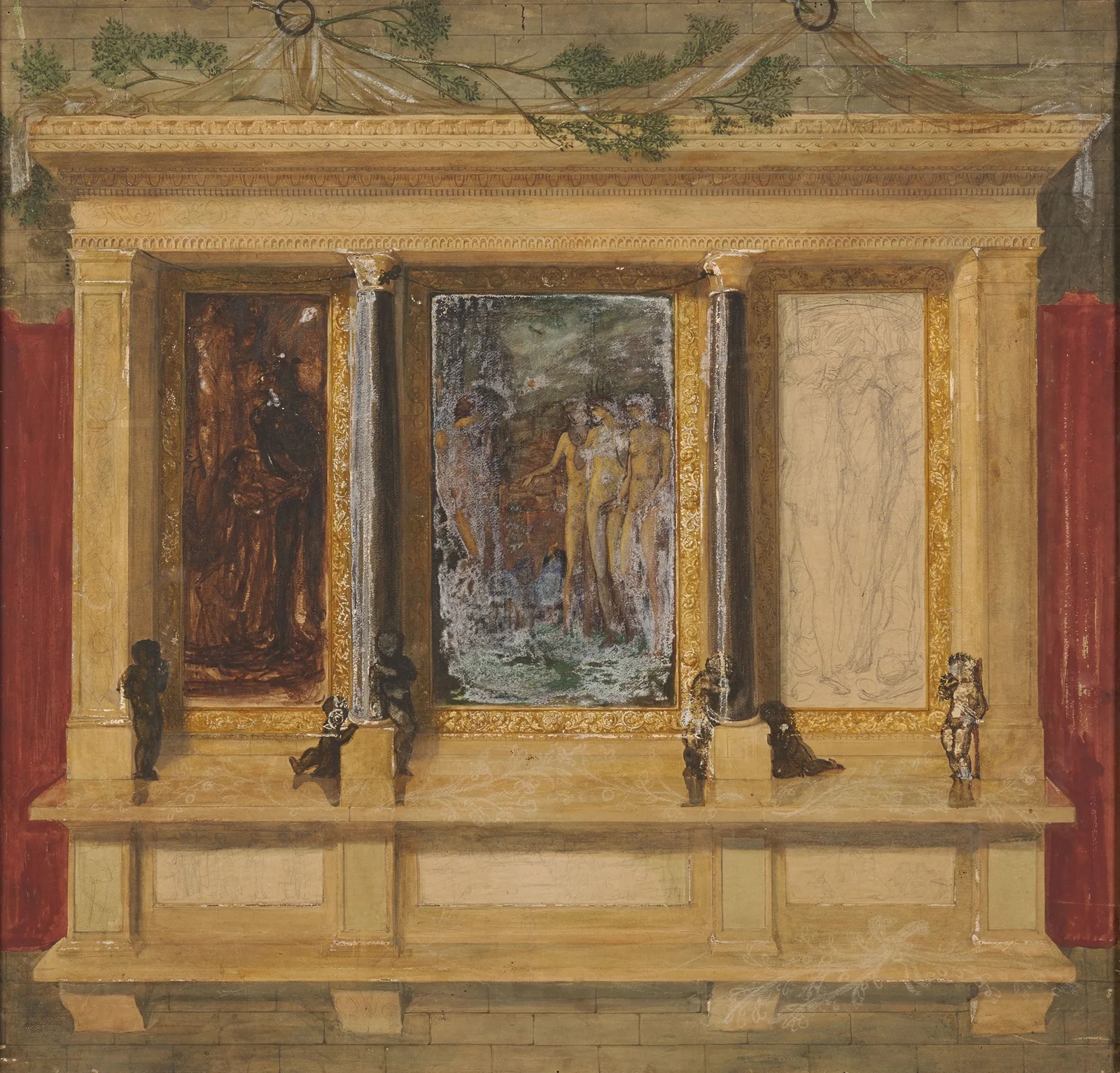 Troy Triptych – Compositional Study (1870-2) av Sir Edward Coley Burne-Jones