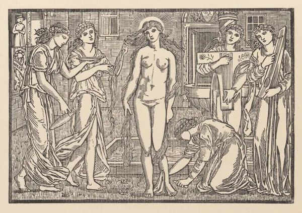 Venus in her court, Psyche the supplicant av Sir Edward Coley Burne-Jones