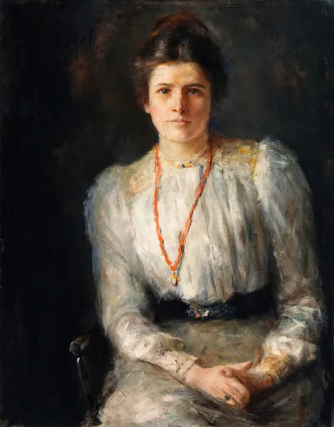 Portrait of Susan Mary (Lily) Yeats (1866 -1949), Embroiderer and Designer av John Butler Yeats
