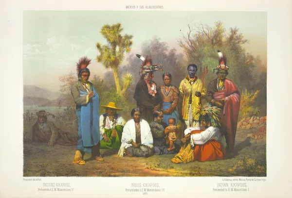 Indian Kikapoos, presented to H.M. Maximilien 1-r av C. Castro