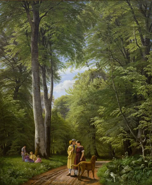 A Beech Wood in May near Iselingen Manor, Zealand av P. C. Skovgaard