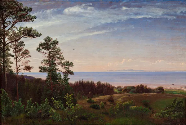 View from the northern coast of Zealand over Kattegat and Kullaberg av P. C. Skovgaard