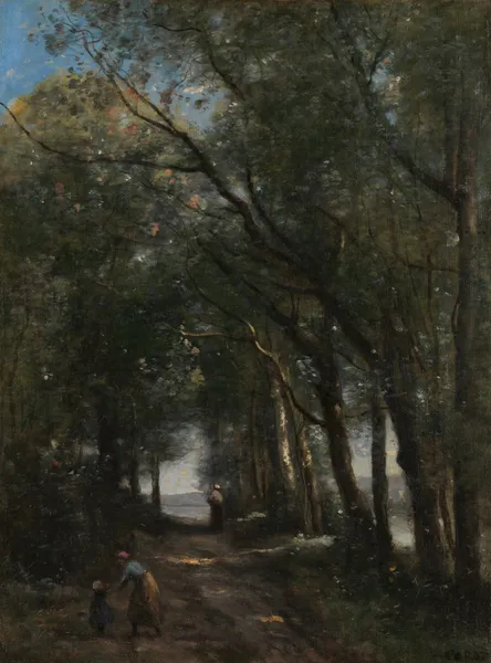 A Lane through the Trees av Jean-Baptiste-Camille Corot