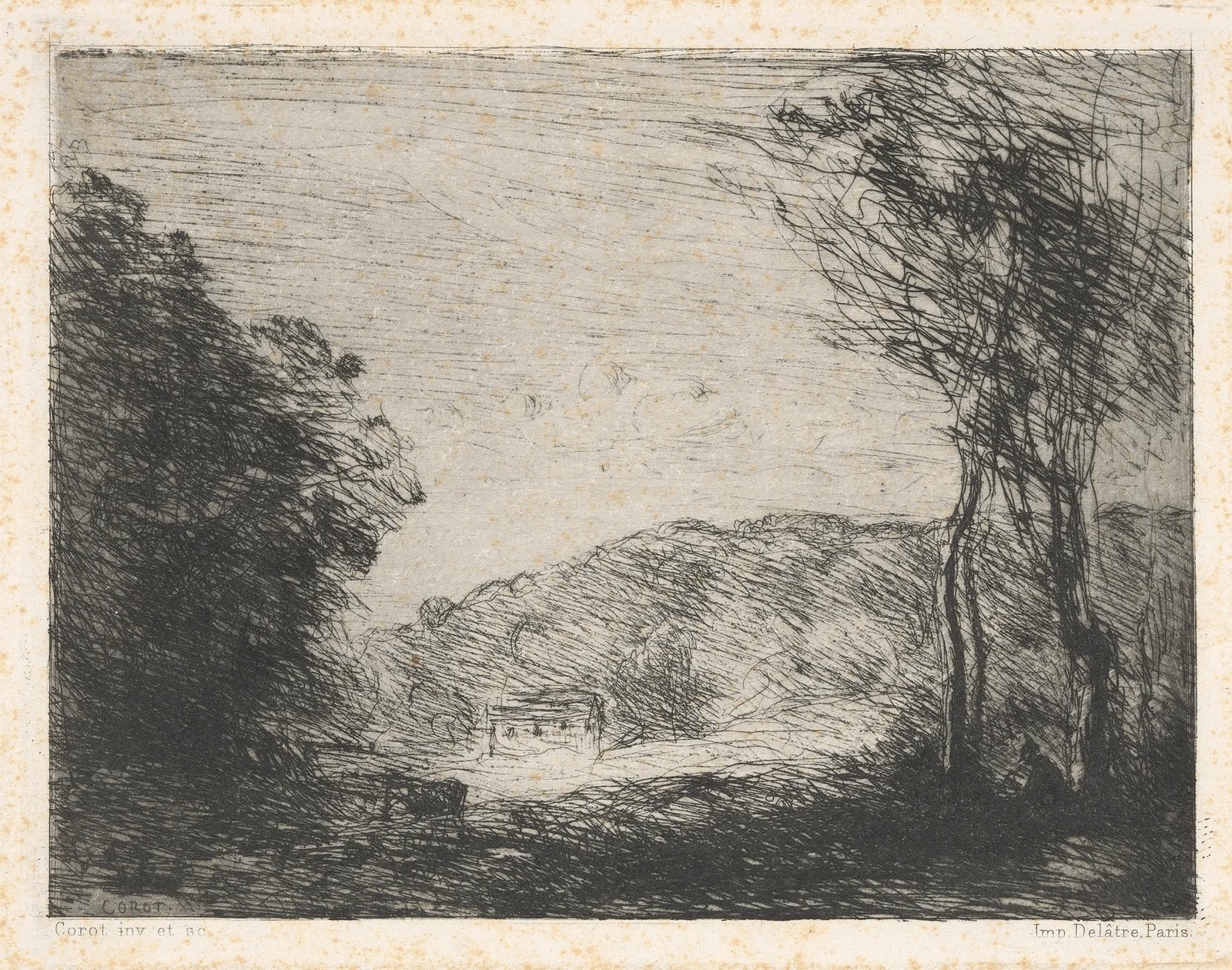 Campagne boisee (Wooded countryside) av Jean-Baptiste-Camille Corot