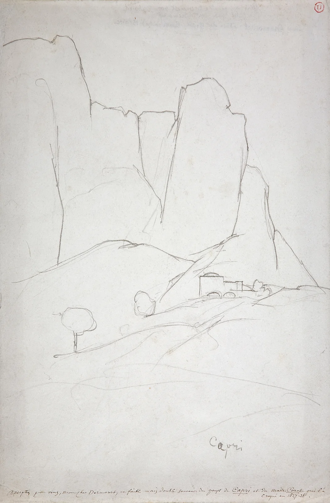 Capri av Jean-Baptiste-Camille Corot