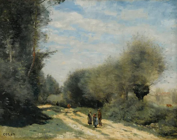 Crécy-En-Brie – Route Dans La Campagne av Jean-Baptiste-Camille Corot