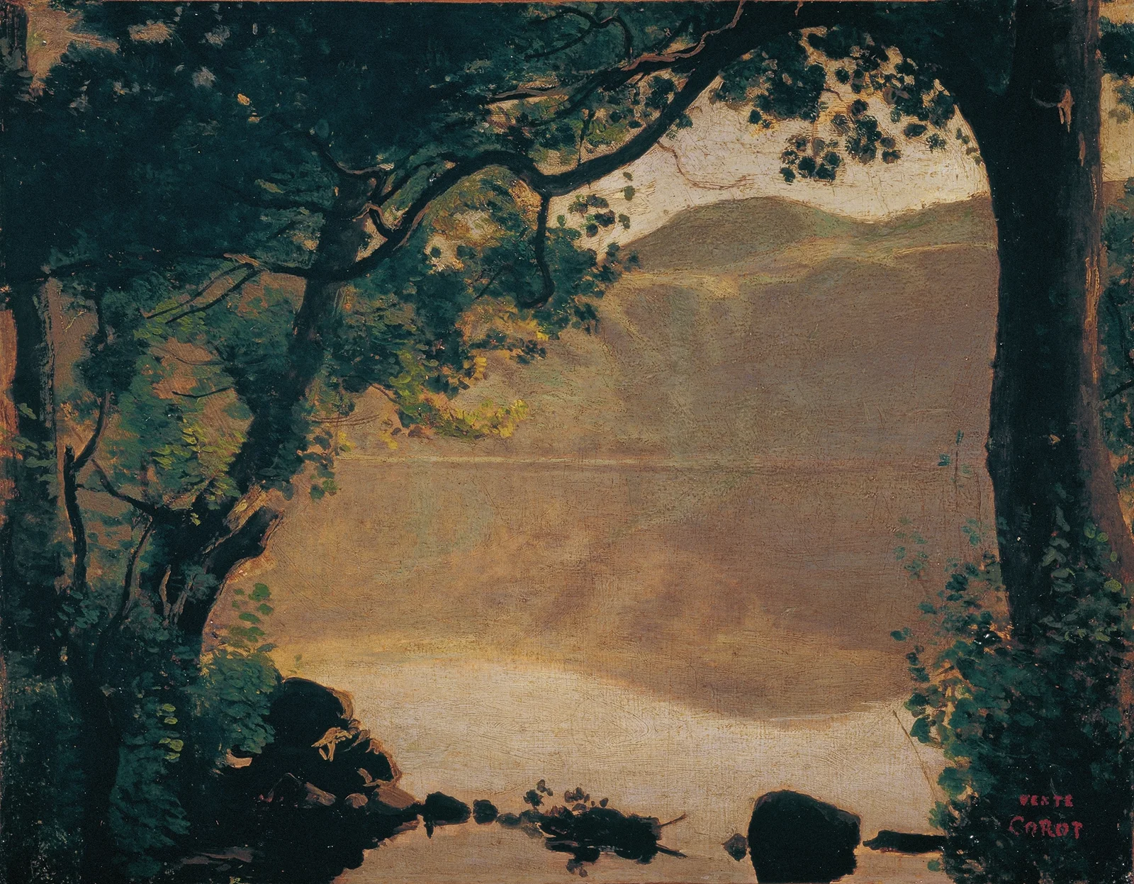 Der Nemisee av Jean-Baptiste-Camille Corot
