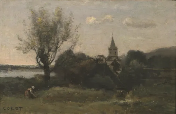 Ennery near Auvers av Jean-Baptiste-Camille Corot