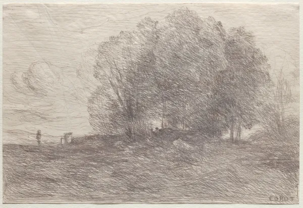 Group of Trees av Jean-Baptiste-Camille Corot
