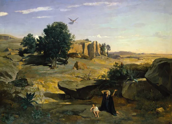 Hagar in the Wilderness av Jean-Baptiste-Camille Corot