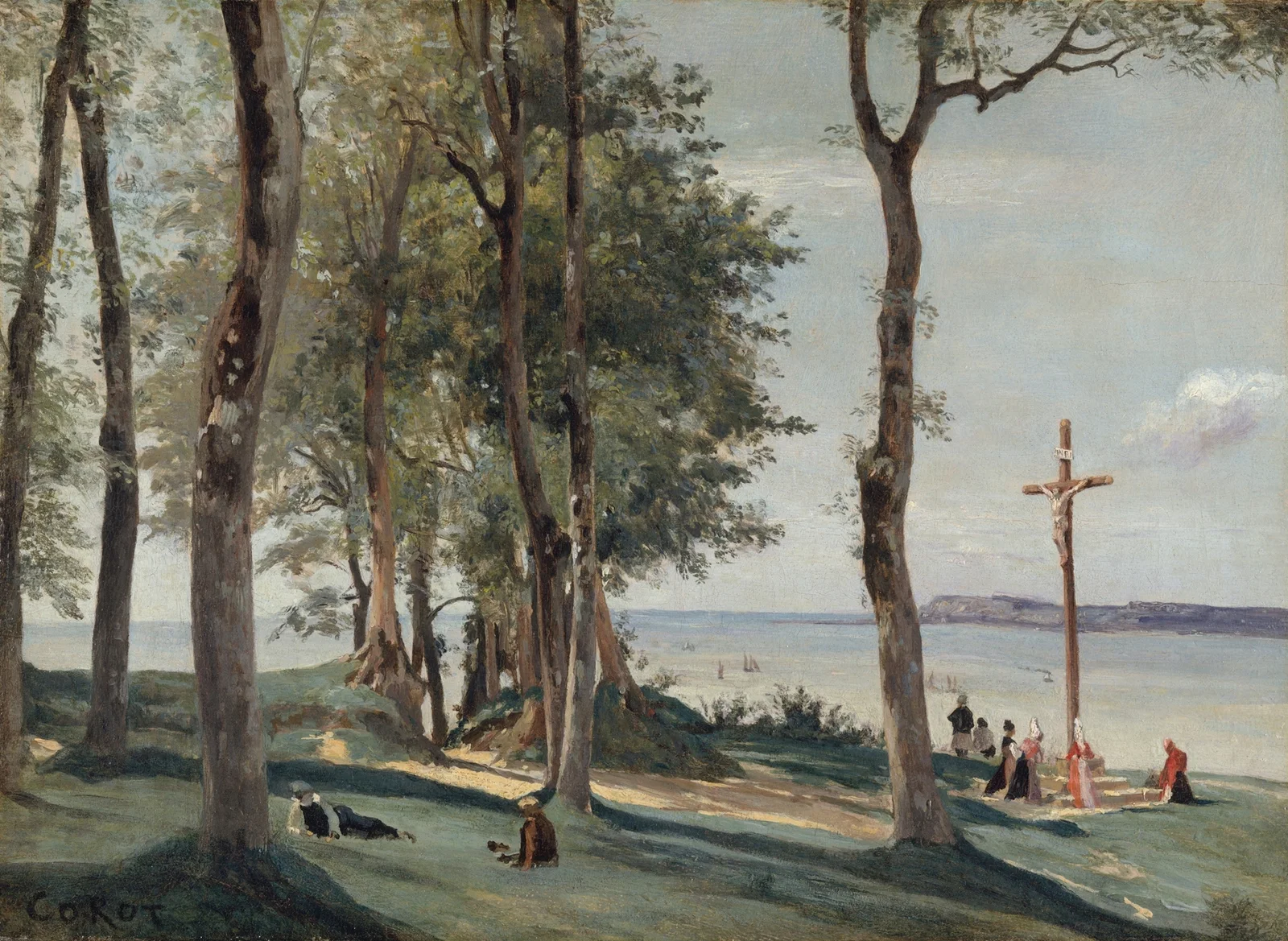 Honfleur; Calvary av Jean-Baptiste-Camille Corot