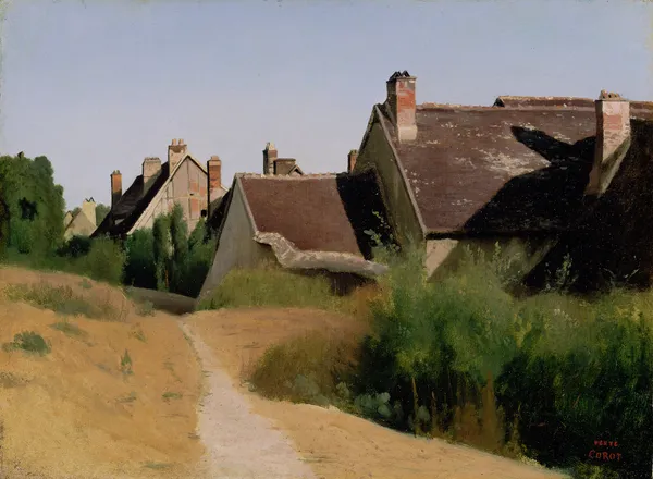 Houses near Orléans (Maisons aux Environs d’Orléans) av Jean-Baptiste-Camille Corot