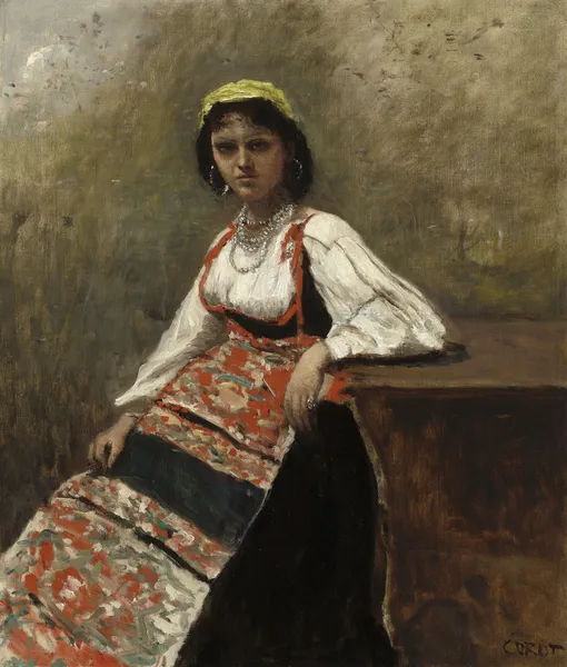 Italian Woman (La Morieri) av Jean-Baptiste-Camille Corot