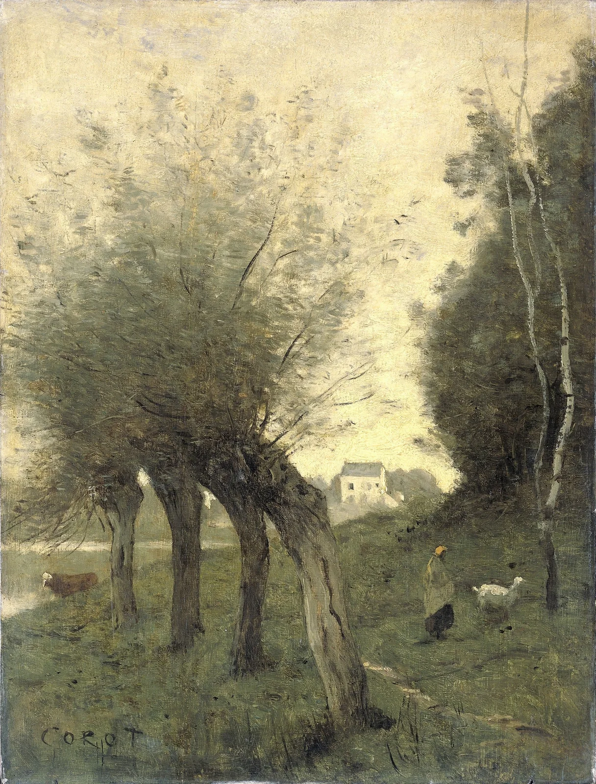 Landscape with Pollard Willows av Jean-Baptiste-Camille Corot