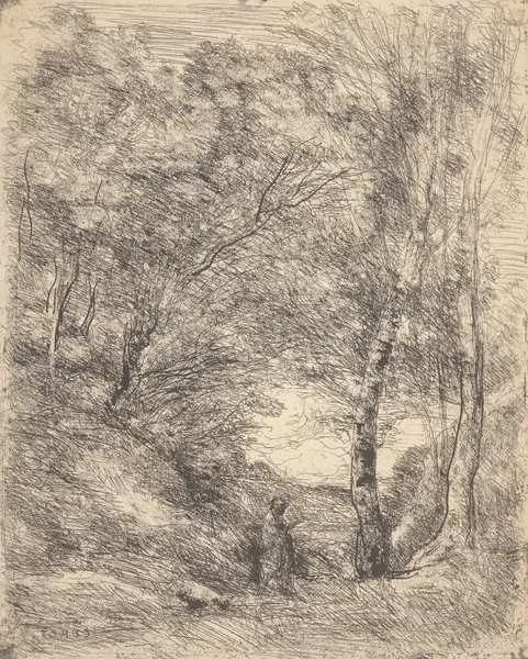 Les jardins d’Horace (The Gardens of Horace) av Jean-Baptiste-Camille Corot