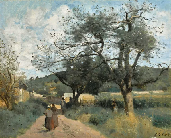 Marcoussis, Route À Travers Les Champs av Jean-Baptiste-Camille Corot