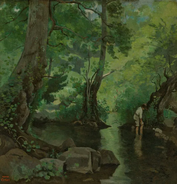 Nemi. Le Pêcheur d’écrevisses av Jean-Baptiste-Camille Corot