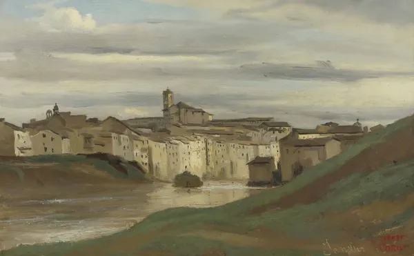 On The Banks Of The Tiber, Rome av Jean-Baptiste-Camille Corot