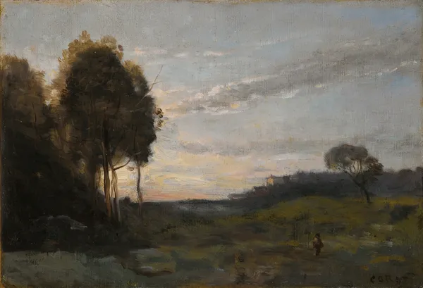 Personage Dans Un Paysage av Jean-Baptiste-Camille Corot