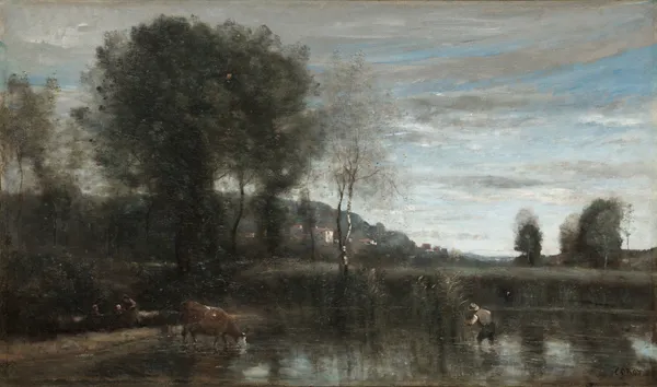 Pond at Ville-d’Avray av Jean-Baptiste-Camille Corot