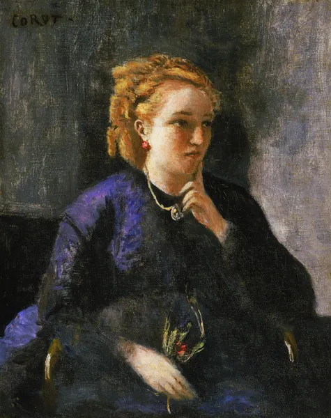 Portrait of a Woman av Jean-Baptiste-Camille Corot