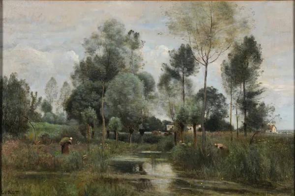 Printemps. La Saulaie av Jean-Baptiste-Camille Corot