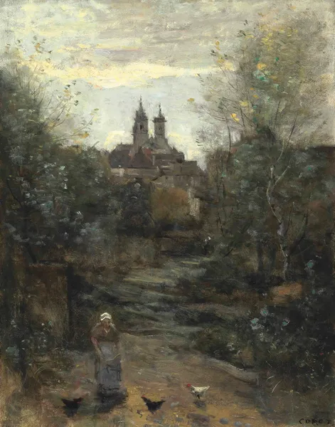 Semur, Le Chemin De L’église av Jean-Baptiste-Camille Corot