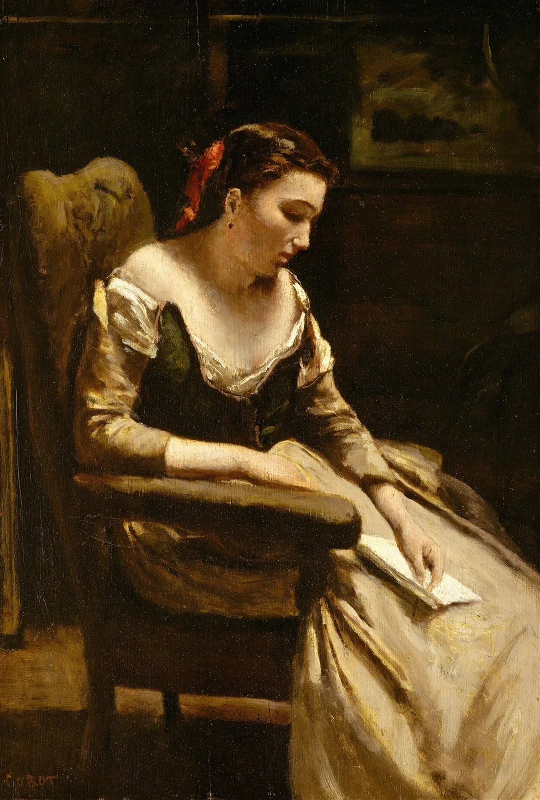 The Letter av Jean-Baptiste-Camille Corot