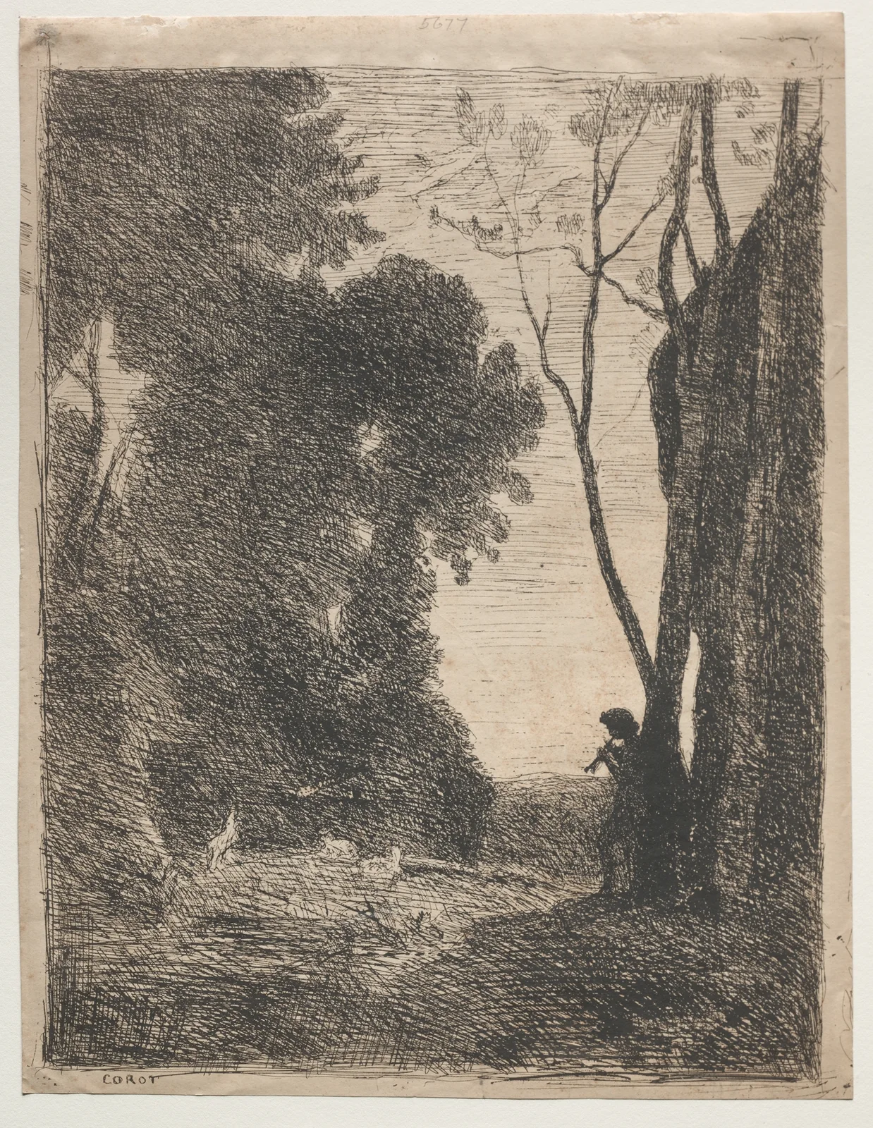 The Little Shepherd, 1855 – nr 1 av Jean-Baptiste-Camille Corot