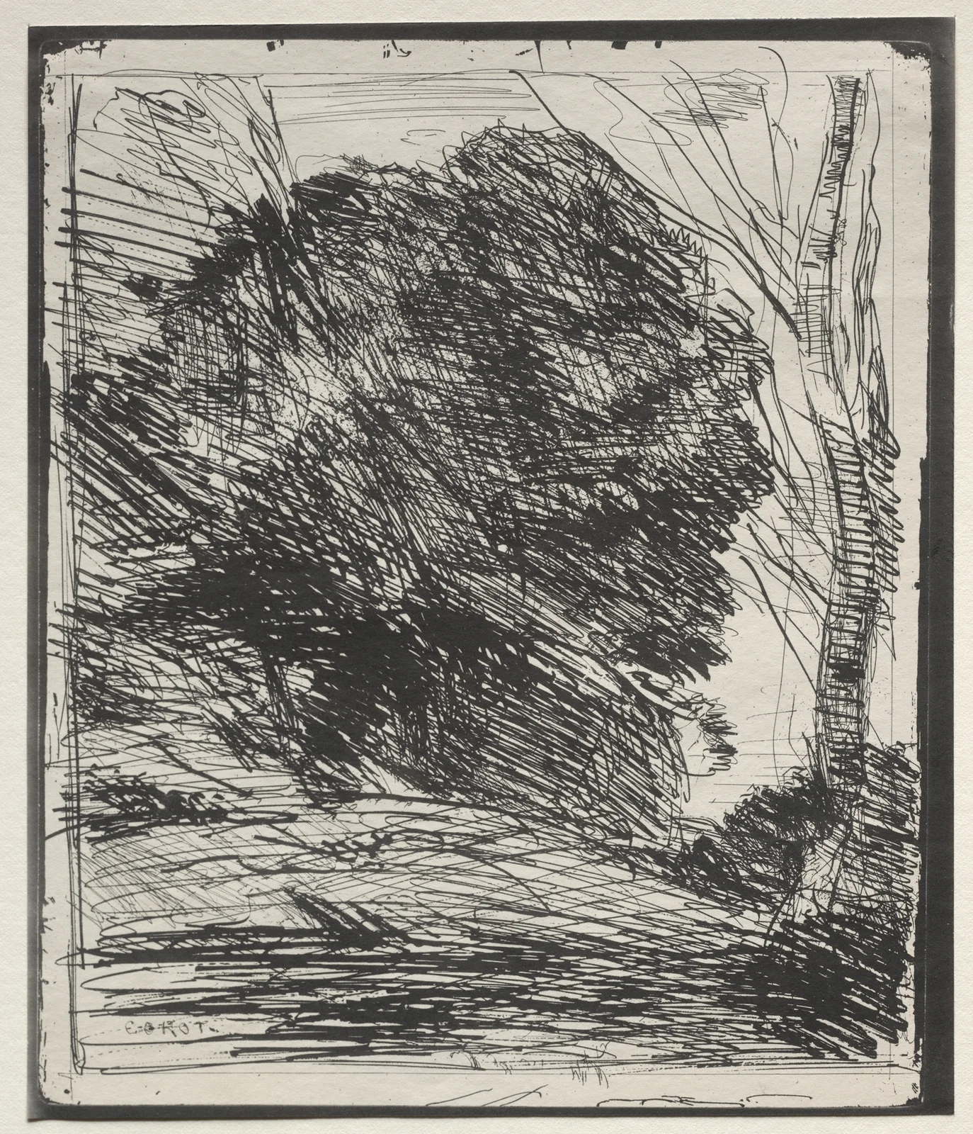 Trees on the Mountain av Jean-Baptiste-Camille Corot