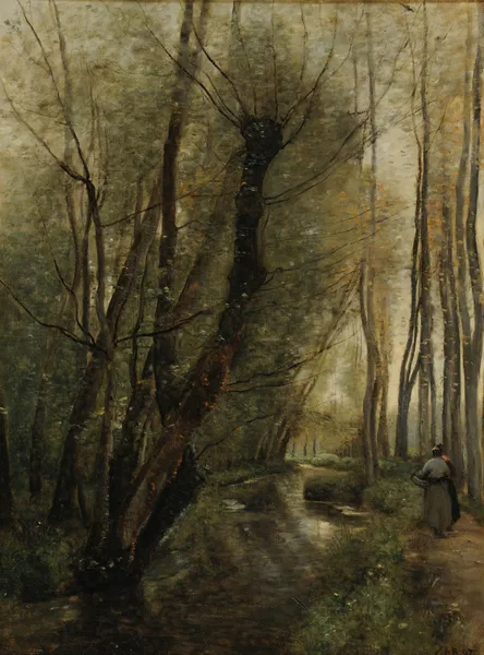 Un ruisseau; environs de Beauvais av Jean-Baptiste-Camille Corot