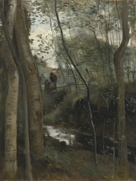 Un ruisseau sous bois av Jean-Baptiste-Camille Corot