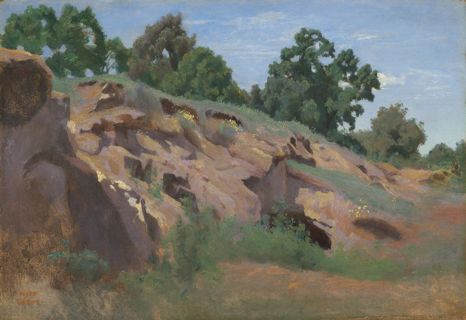 Versant rocheux av Jean-Baptiste-Camille Corot