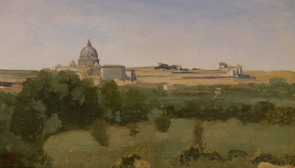 View of Rome from Monte Pincio av Jean-Baptiste-Camille Corot