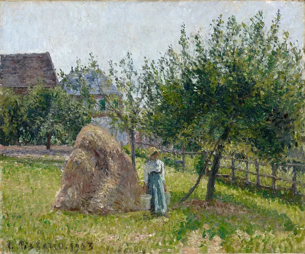 Apple Trees in Eragny, Sunny Morning av Camille Pissarro