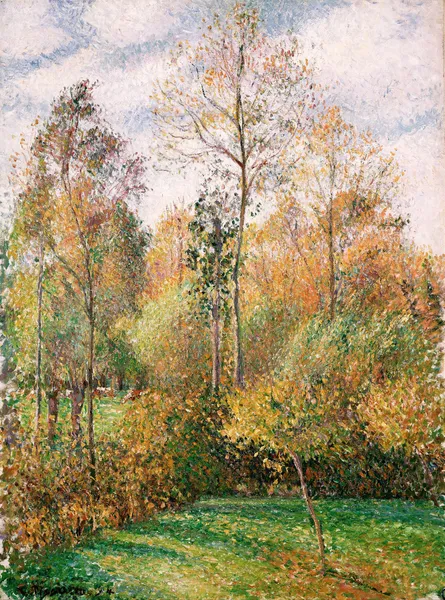 Automne, Peupliers, Eragny (Autumn, Poplars, Eragny) av Camille Pissarro
