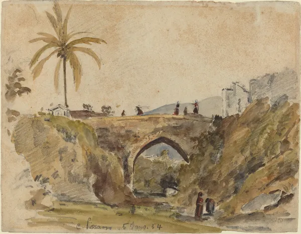 Bridge at Caracas av Camille Pissarro