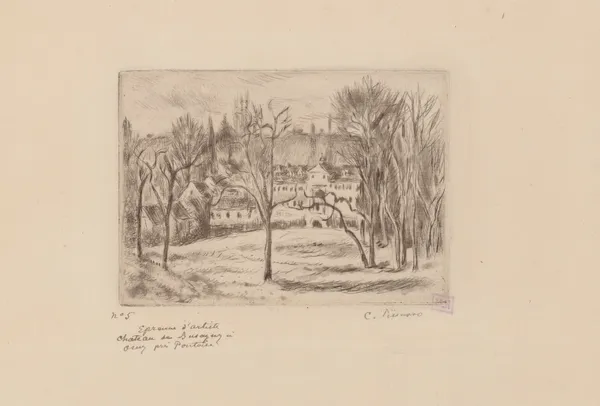 Château de Busagny à Osny près Pontoise av Camille Pissarro