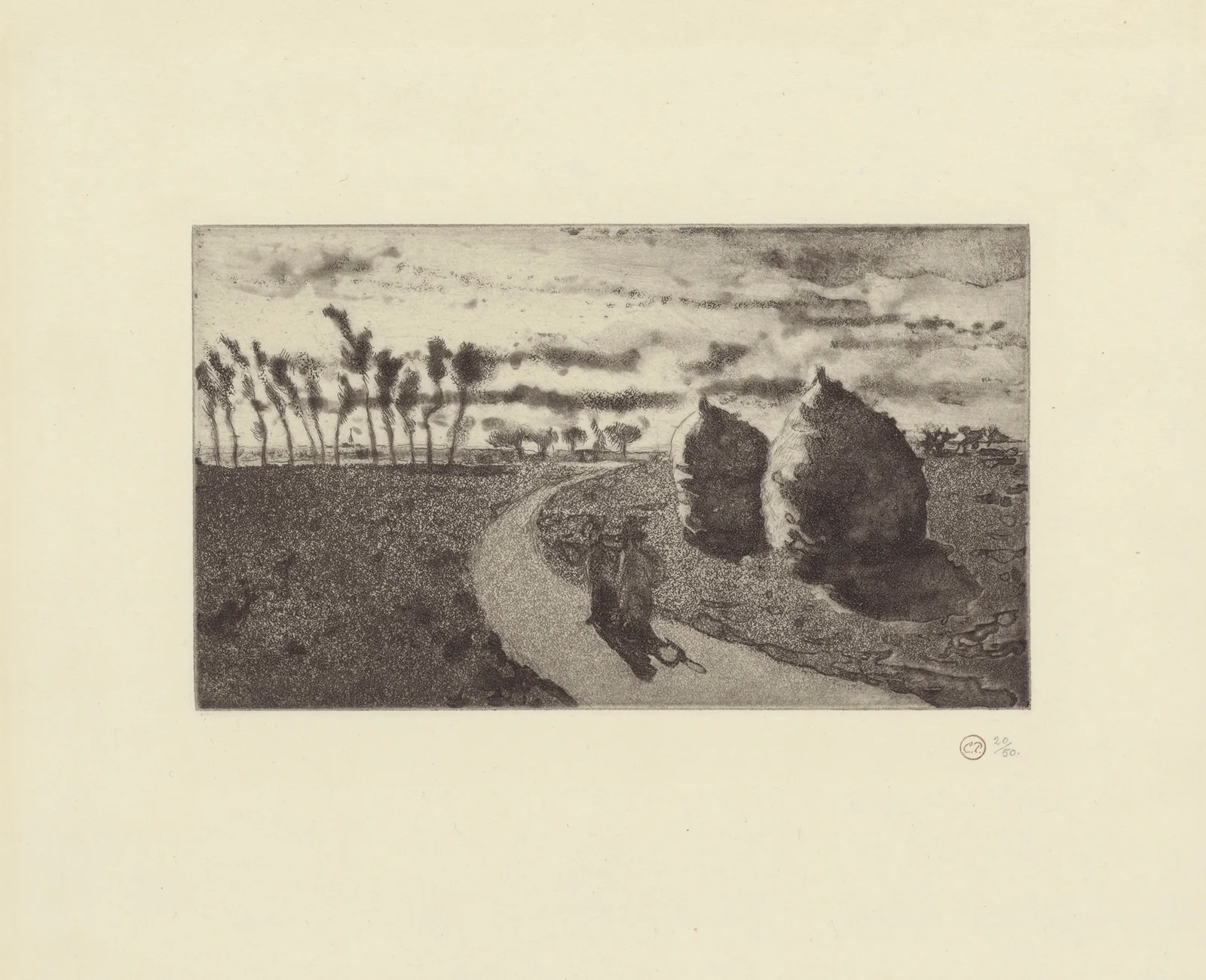 Crépuscule – nr 1 av Camille Pissarro