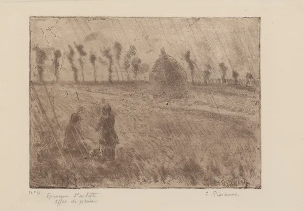 Effet de pluie av Camille Pissarro