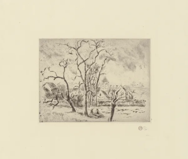 Église d’Osny près Pontoise av Camille Pissarro