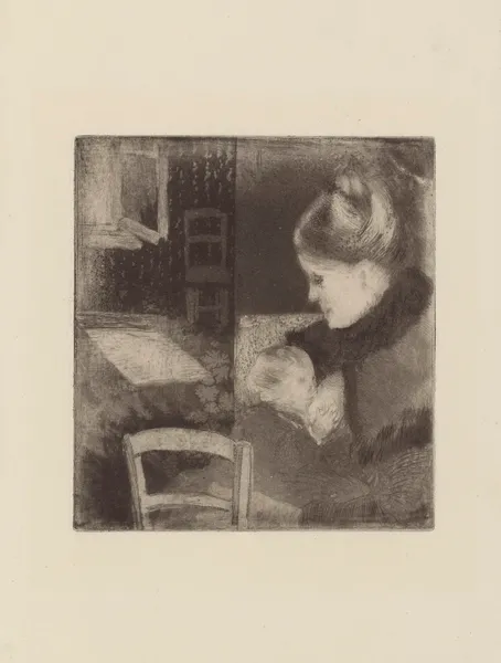 Enfant têtant sa mère av Camille Pissarro