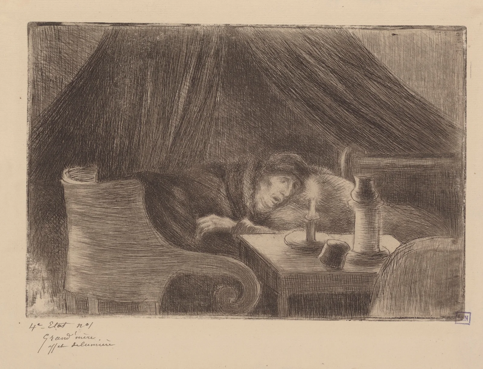 Grand’mère (effet de lumière), 1889 av Camille Pissarro