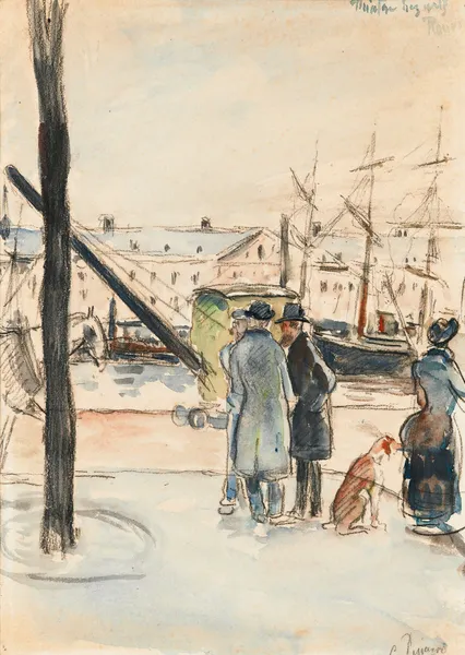 Les Quais À Rouen av Camille Pissarro