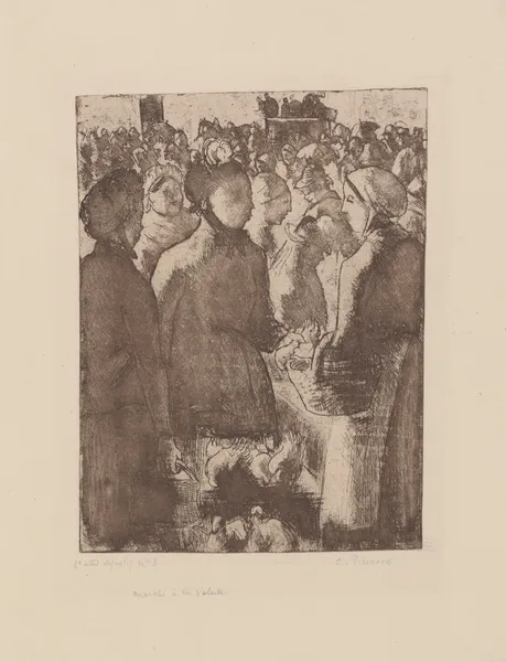 Marché à la volaille (à Gisors) av Camille Pissarro