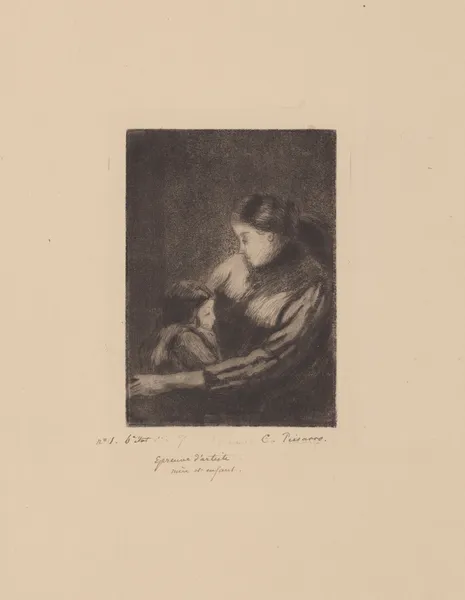 Mère et enfant av Camille Pissarro