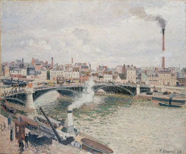 Morning, An Overcast Day, Rouen av Camille Pissarro
