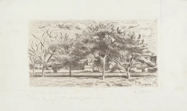 Paysage à Pontoise (pommiers) av Camille Pissarro