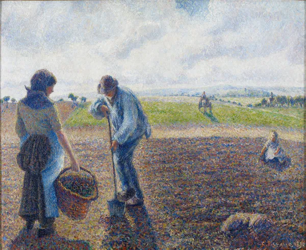 Paysans dans les champs, Éragny (Peasants in the Fields, Éragny) av Camille Pissarro